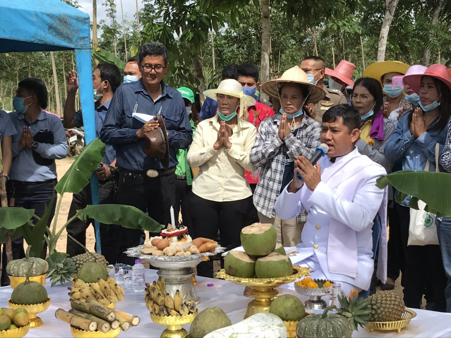 นายสุกิจ มีพริ้ง นายอำเภอชัยบุรี สุราษฑร์ธานีเป็นประธานในพิธีทำขวัญข้าวสืบสานประเพณีท้องถิ่น